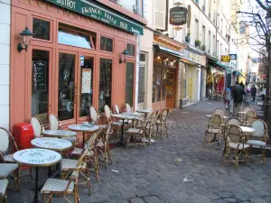 Versailles - Café terrace, shops and houses of the royal city