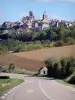 Vézelay - Vue sur la colline de Vézelay depuis la route en contrebas