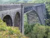 Viaur-Viadukt - Eisenbahnbrücke des Viaur, Kunstbau aus Stahl, überspannend das Viaur-Tal