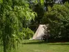 キャンプ場Les Pommiers Pays d'Auge - テントとキャラバンのピッチ