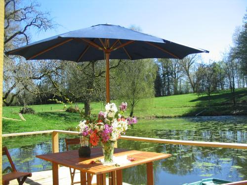 Cabane sur l'eau Sud Morvan Insolite - Terrasse Hütte