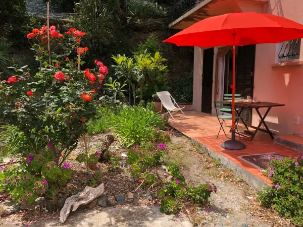 Miomo, Studio im Garten (Terrasse mit Meerblick) - Ferienunterkunft - Urlaub & Wochenende in Miomo