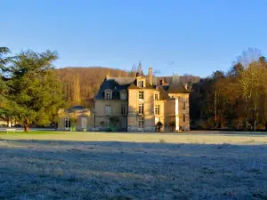 Замок видно из парка