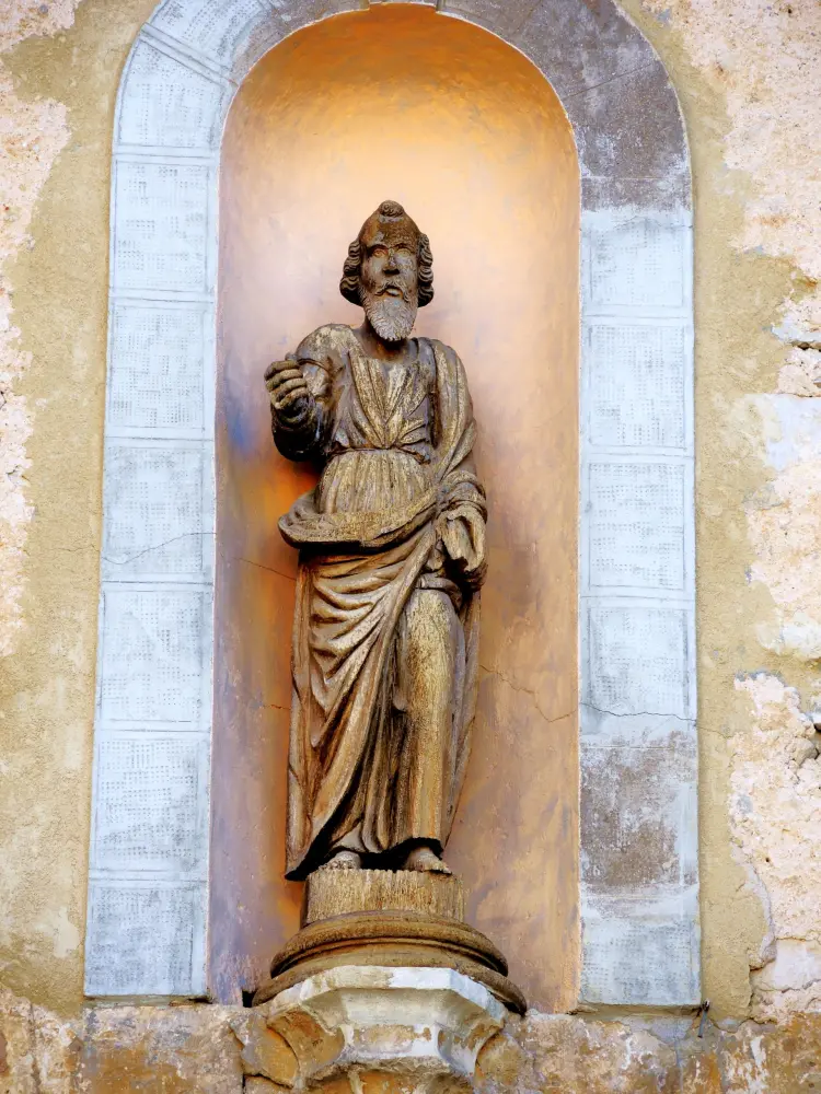 Basilica di Saint-Maximin-la-Sainte-Baume - Statua, legno, sopra il portico centrale (© JE)
