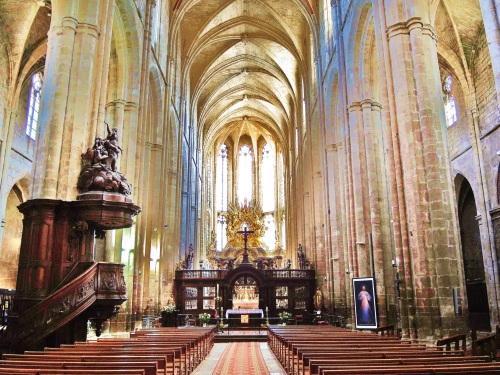 A basílica de Saint-Maximin-la-Sainte-Baume - Nave da catedral (© J.E)