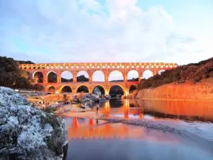 Markering van de Pont du Gard