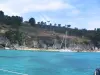 Befestigtes Boot im Virgin Island herum