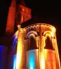 Iluminación de una noche de románico en el ábside de la Iglesia de San Pedro