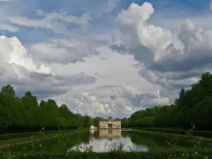 Perspective of the channel under a cloudy sky