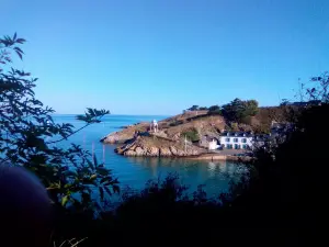 Pretty little port of Dahouet with Notre-Dame de La Garde