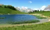 Lac de Chavillon sur fond de mont Thabor